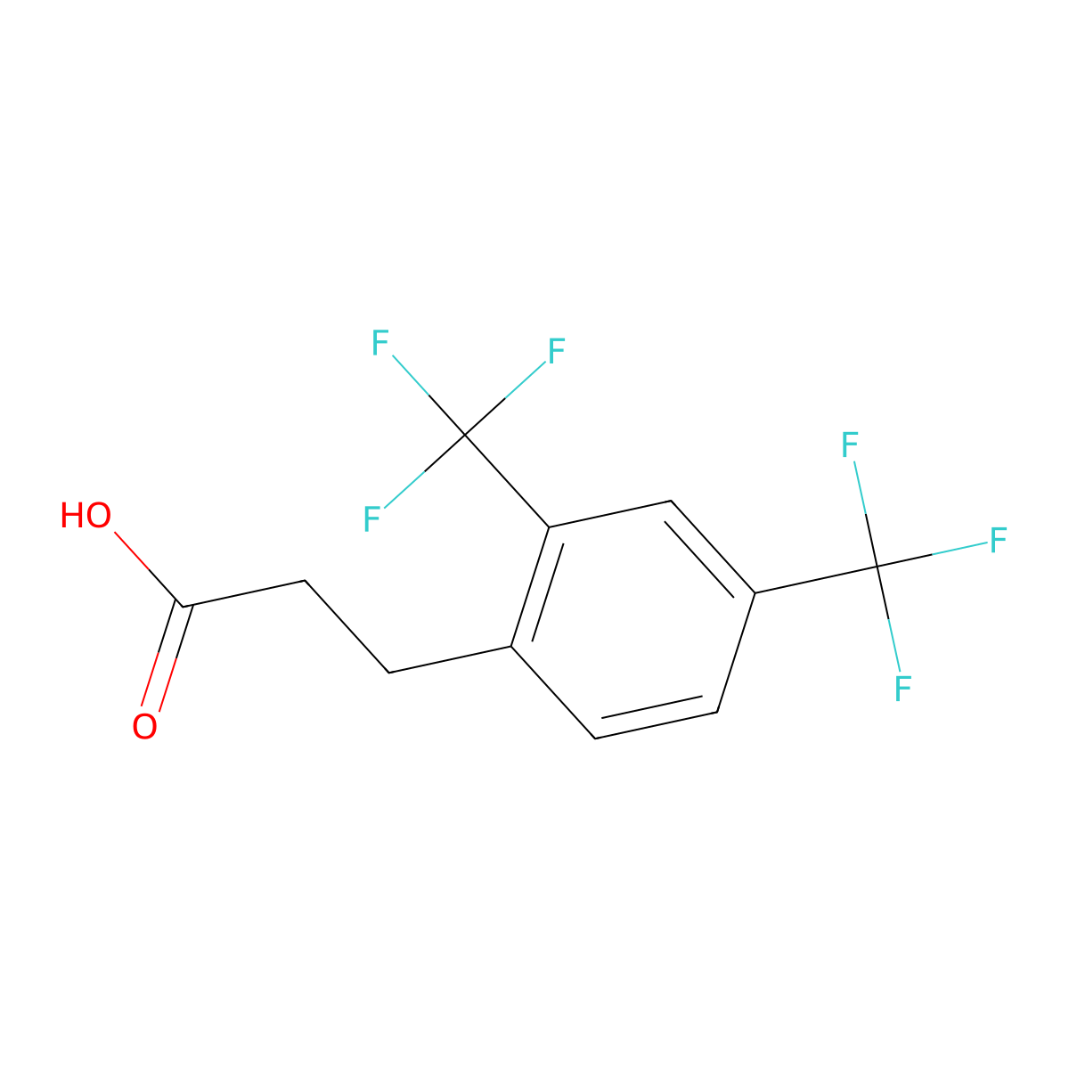 3-[2,4-Bis(trifluoromethyl)phenyl]propionic acid molecular structure, CAS 1092460-63-3
