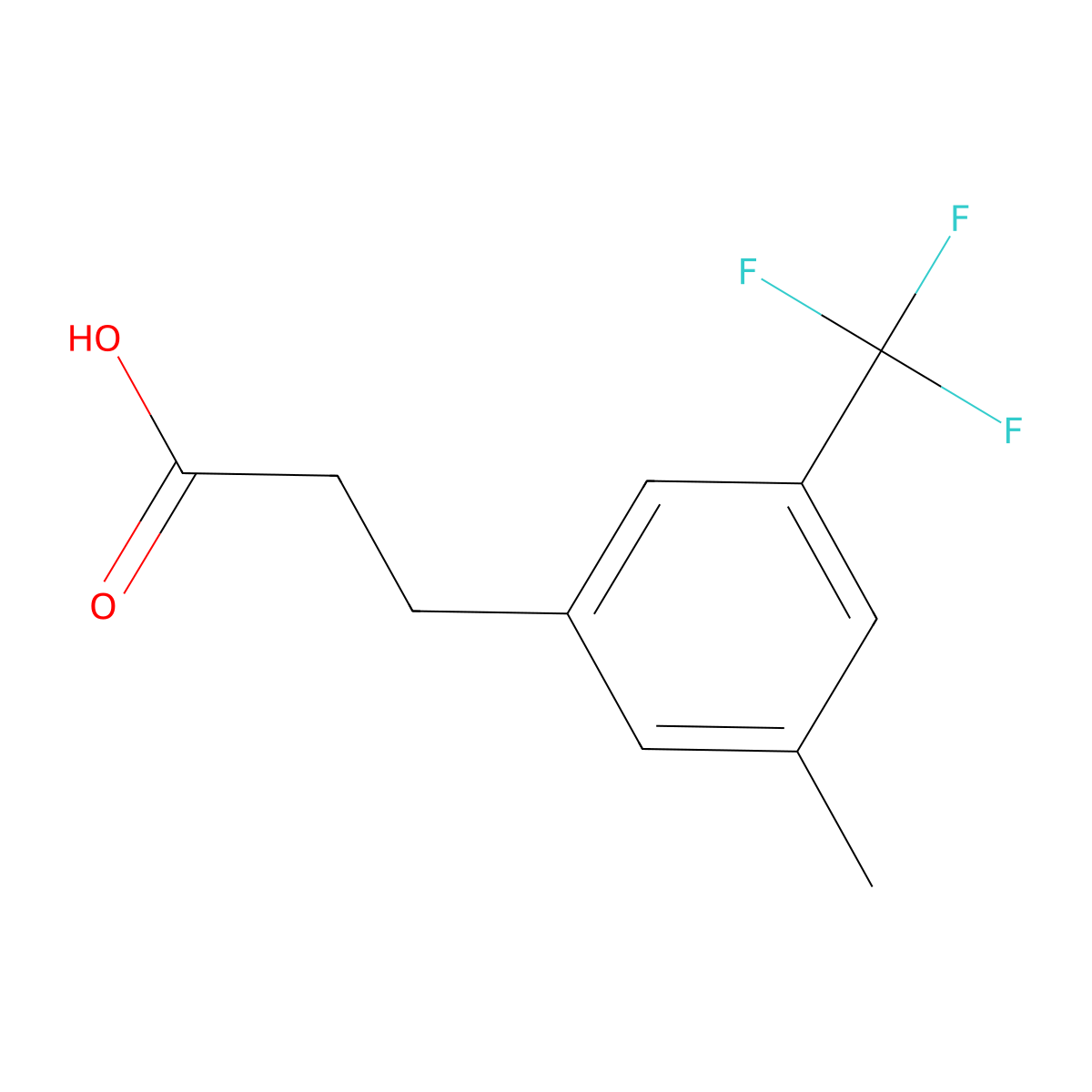 3-[3-Methyl-5-(trifluoromethyl)phenyl]propionic acid molecular structure, CAS 1092460-65-5