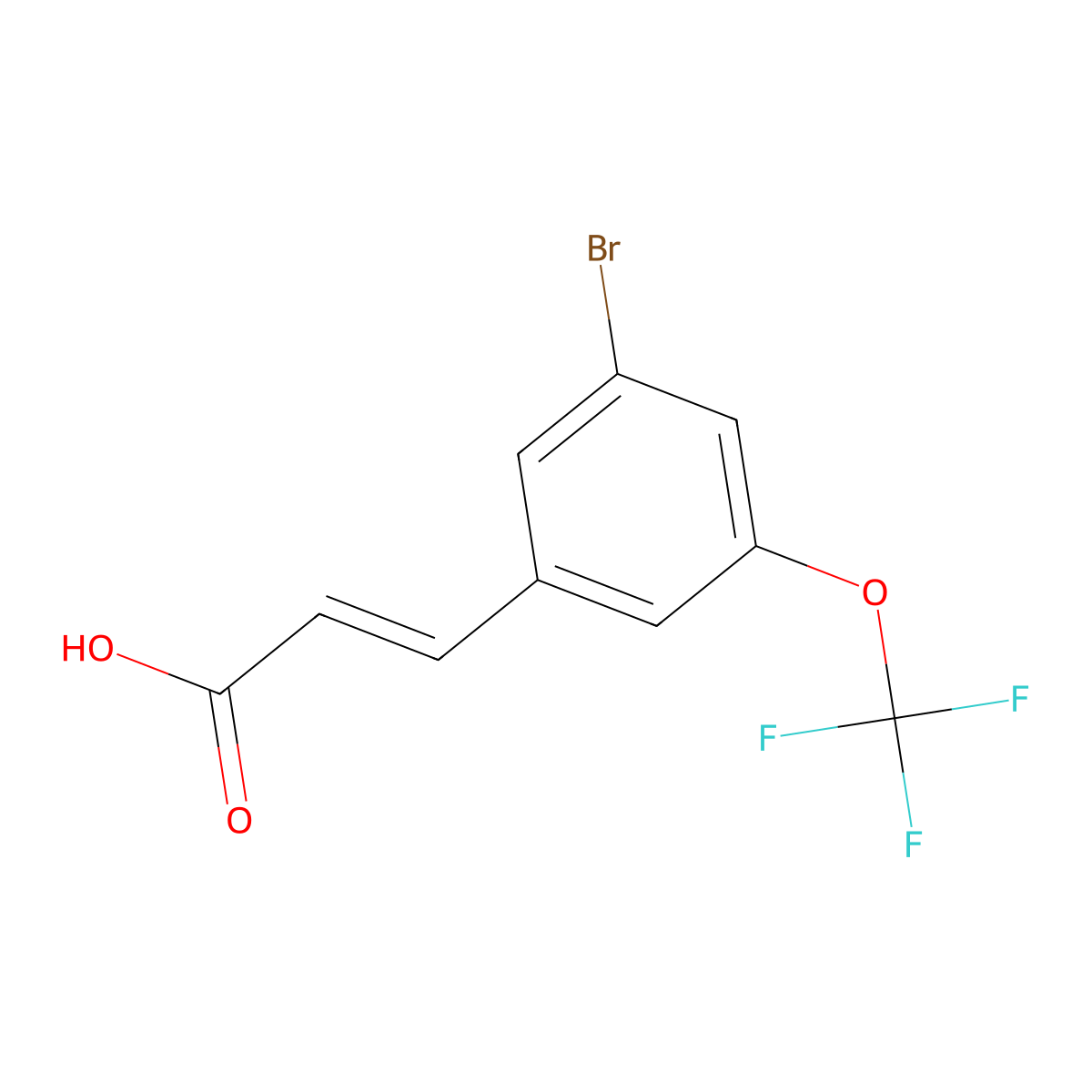 3-Bromo-5-(trifluoromethoxy)cinnamic acid molecular structure, CAS 1092460-68-8