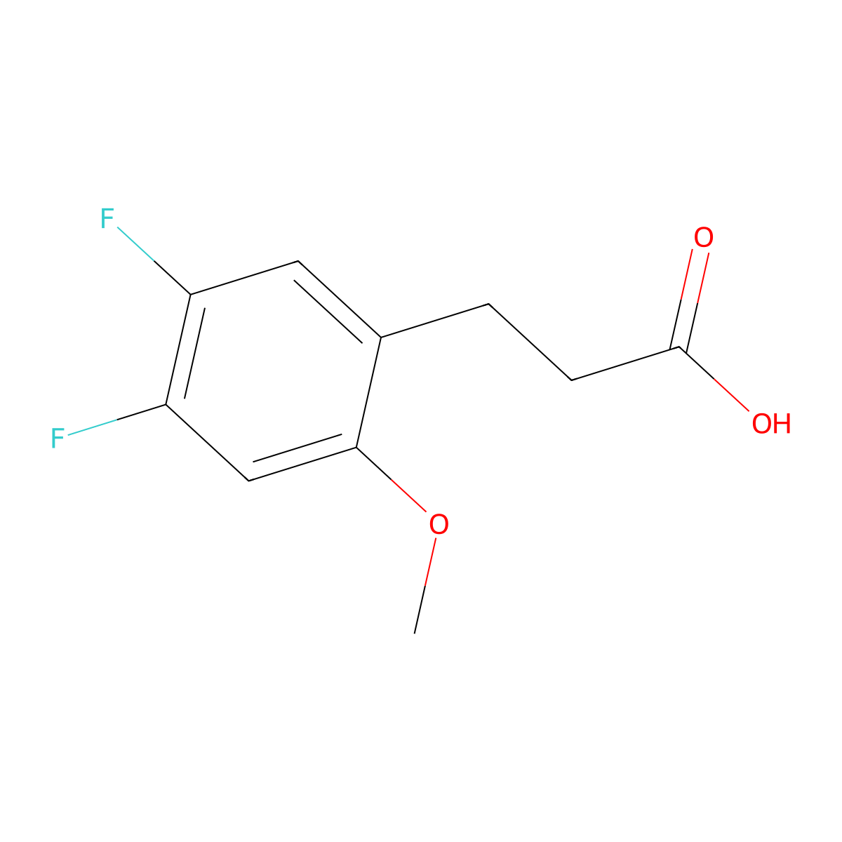 3-(4,5-Difluoro-2-methoxyphenyl)propionic acid molecular structure, CAS 1092460-69-9