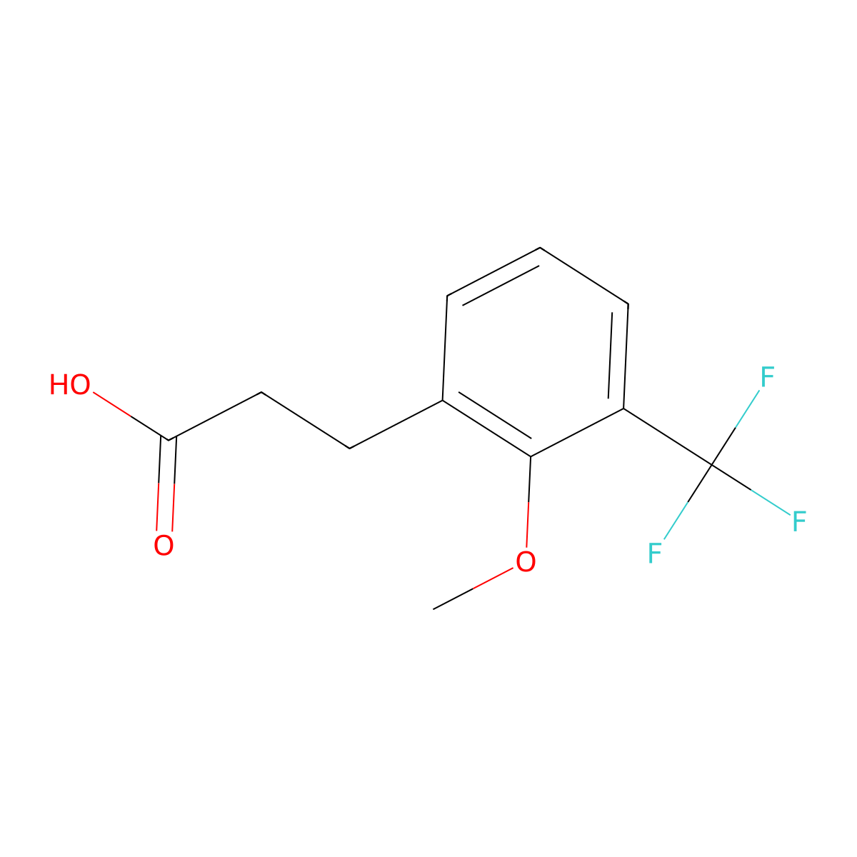3-[2-Methoxy-3-(trifluoromethyl)phenyl]propionic acid molecular structure, CAS 1092460-73-5