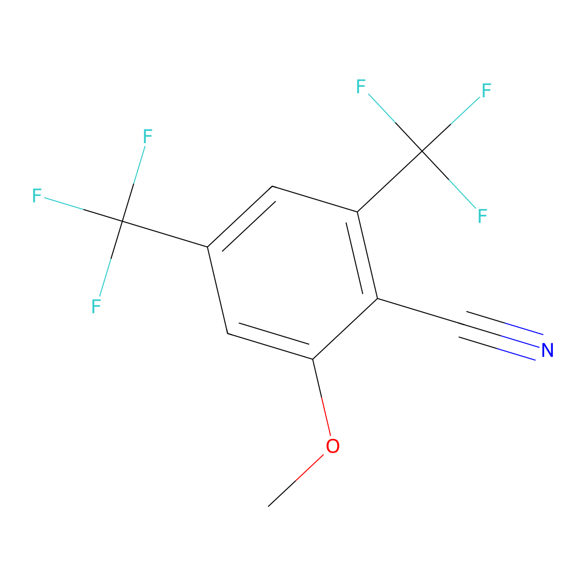 2-Methoxy-4,6-bis(trifluoromethyl)benzonitrile molecular structure, CAS 1092460-75-7