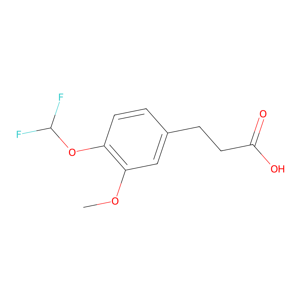 3-[4-(Difluoromethoxy)-3-methoxyphenyl]propionic acid molecular structure, CAS 1092460-76-8