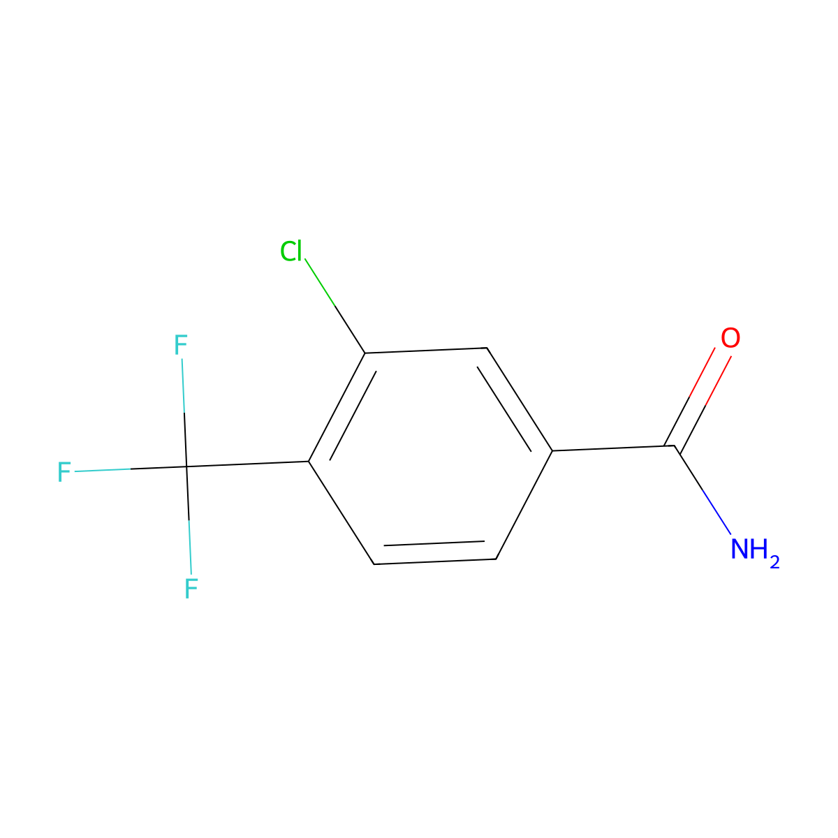 3-Chloro-4-(trifluoromethyl)benzamide molecular structure, CAS 1092460-78-0
