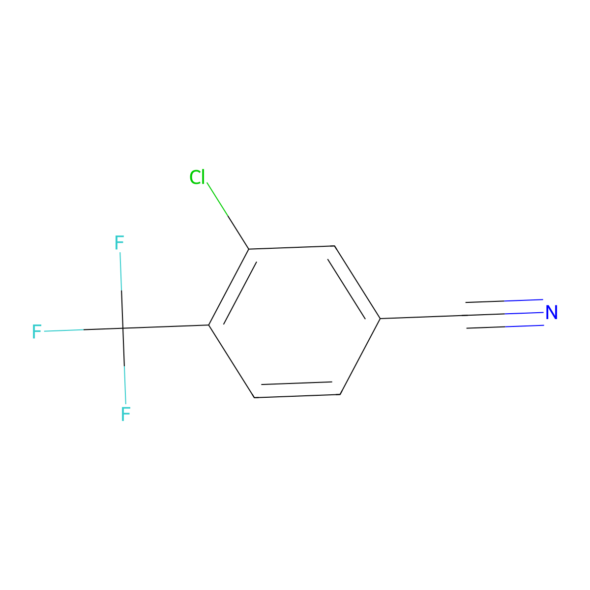 3-Chloro-4-(trifluoromethyl)benzonitrile molecular structure, CAS 1092460-79-1