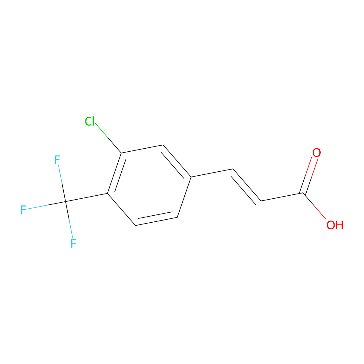 3-Chloro-4-(trifluoromethyl)cinnamic acid molecular structure, CAS 1092460-80-4