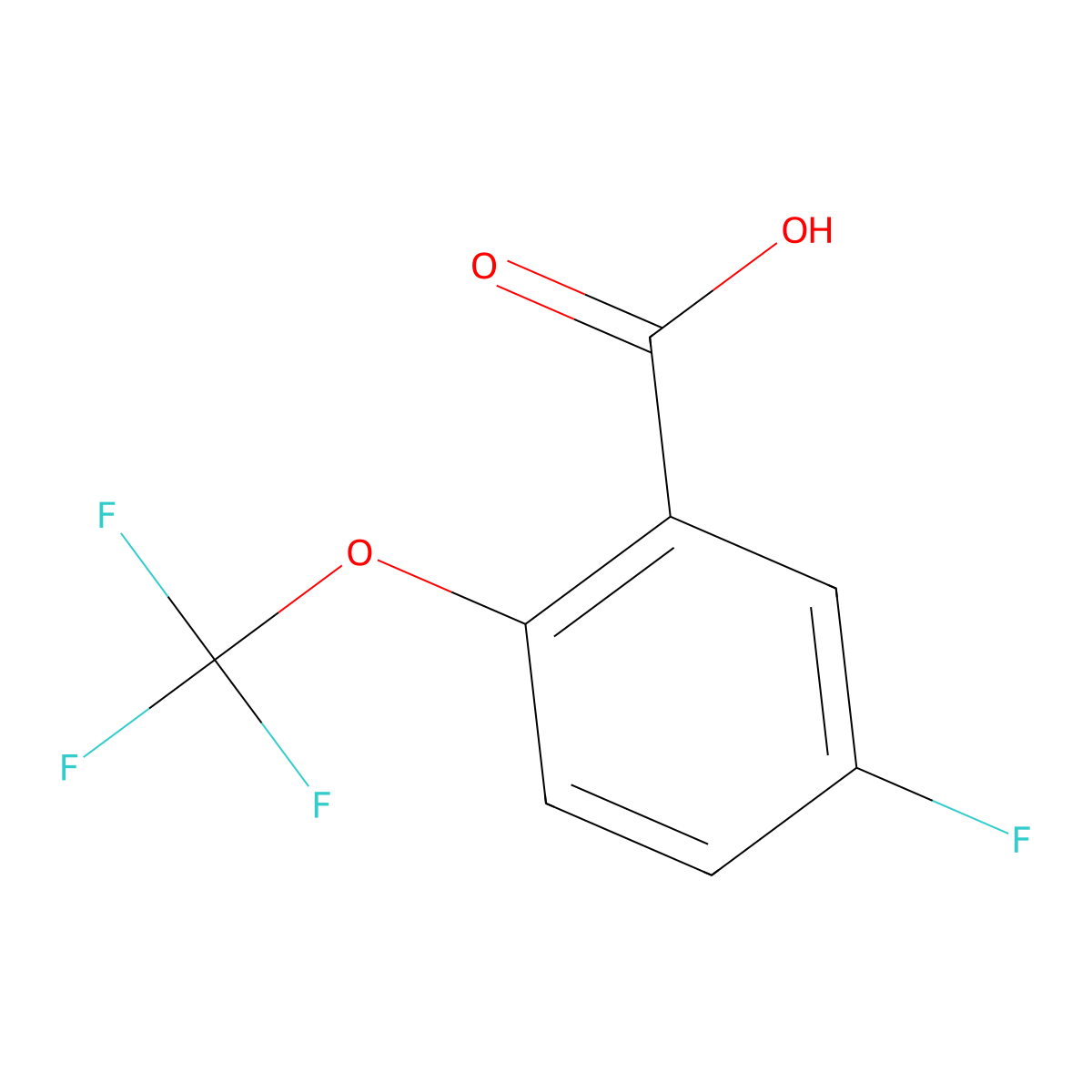 5-Fluoro-2-(trifluoromethoxy)benzoic acid molecular structure, CAS 1092460-83-7
