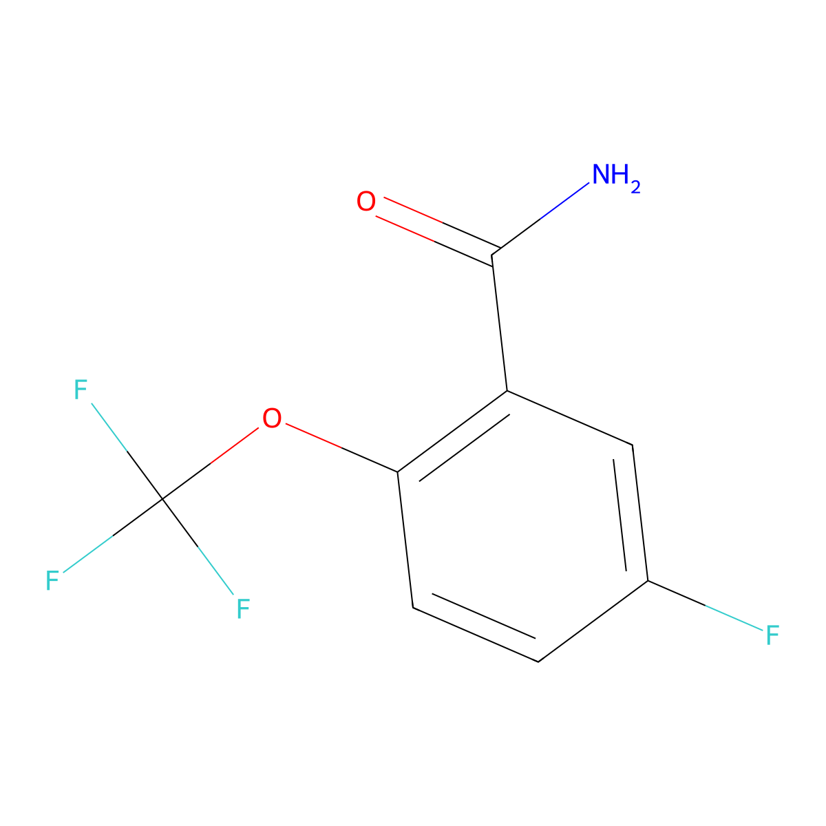 5-Fluoro-2-(trifluoromethoxy)benzamide molecular structure, CAS 1092460-85-9