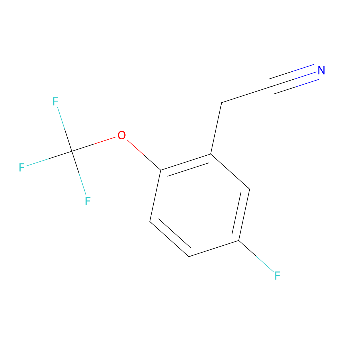 5-Fluoro-2-(trifluoromethoxy)phenylacetonitrile molecular structure, CAS 1092460-90-6