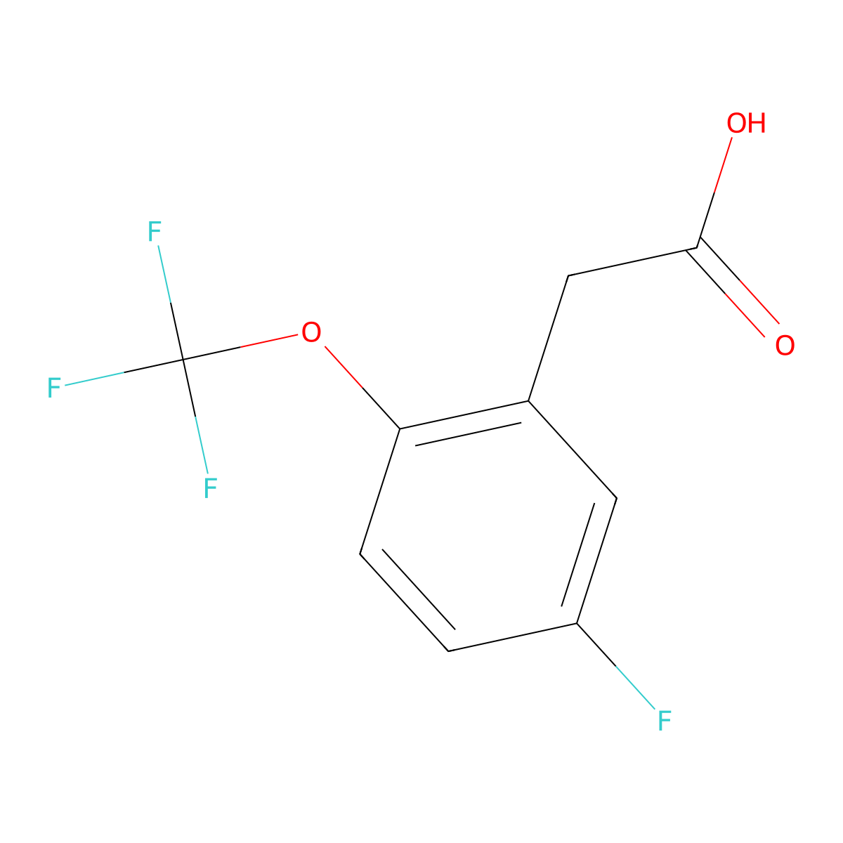 5-Fluoro-2-(trifluoromethoxy)phenylacetic acid molecular structure, CAS 1092460-92-8