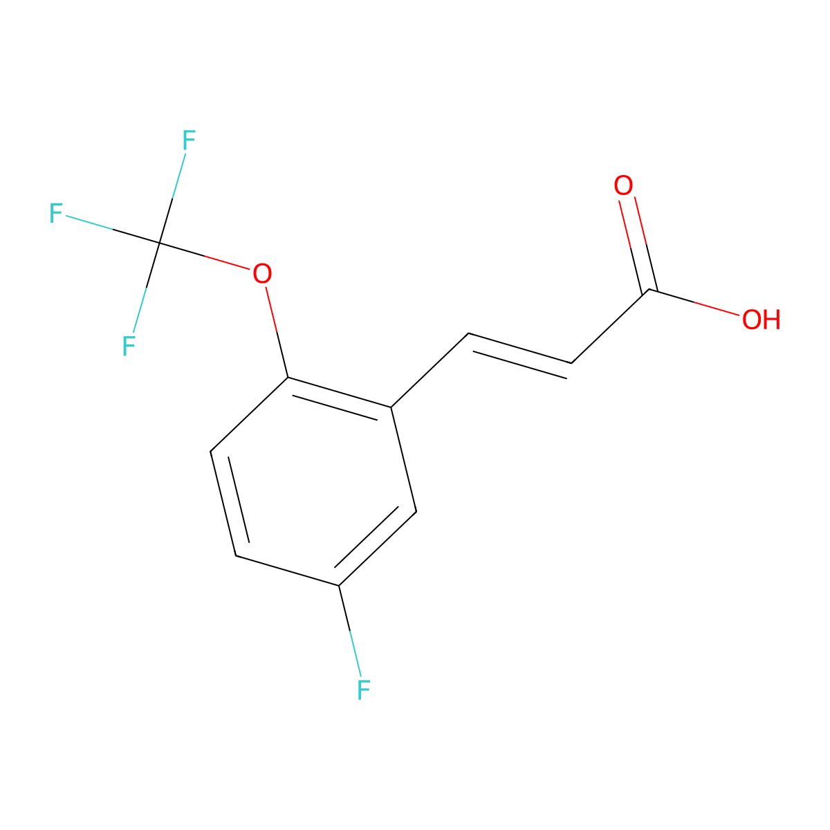 5-Fluoro-2-(trifluoromethoxy)cinnamic acid molecular structure, CAS 1092460-94-0