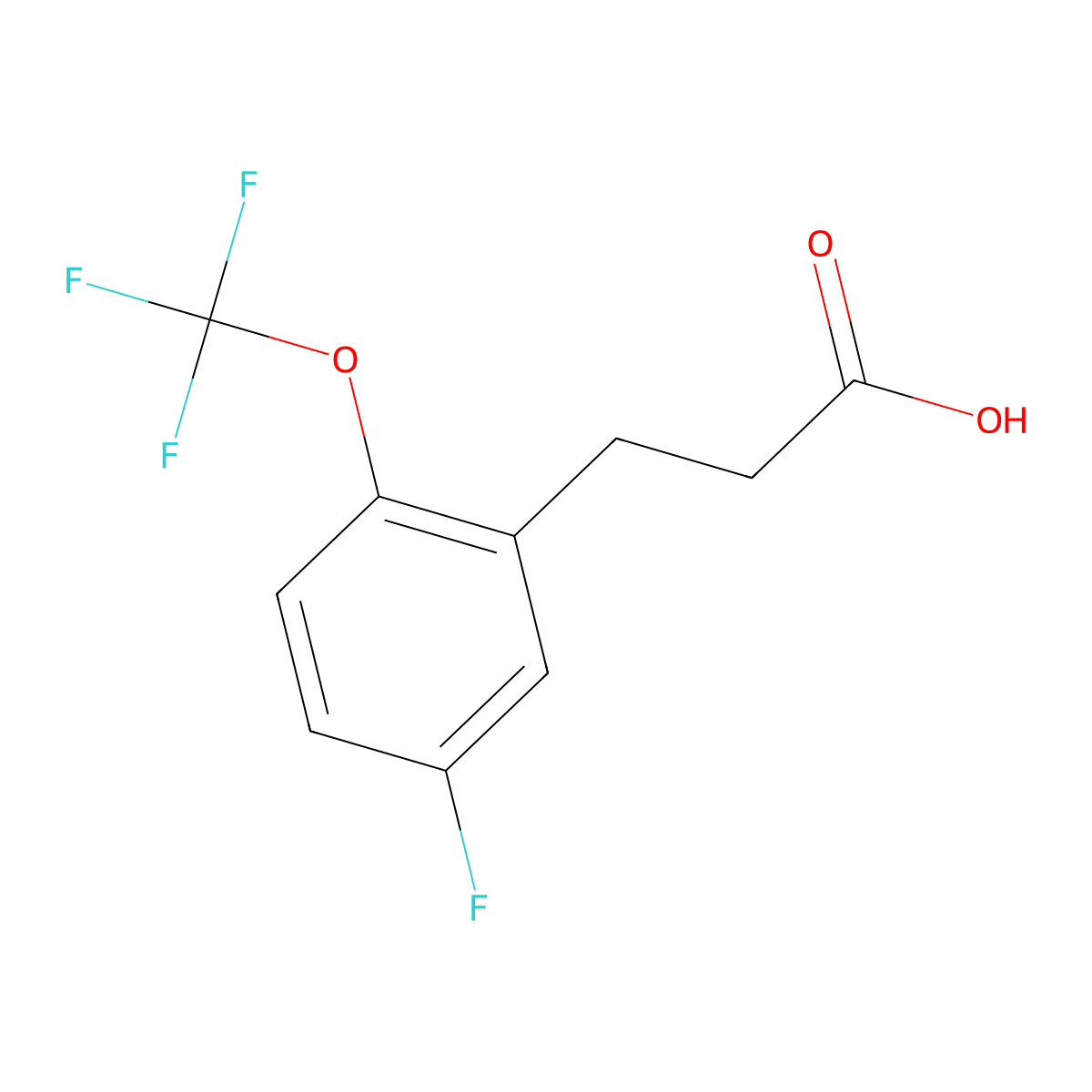 3-[5-Fluoro-2-(trifluoromethoxy)phenyl]propionic acid molecular structure, CAS 1092460-96-2