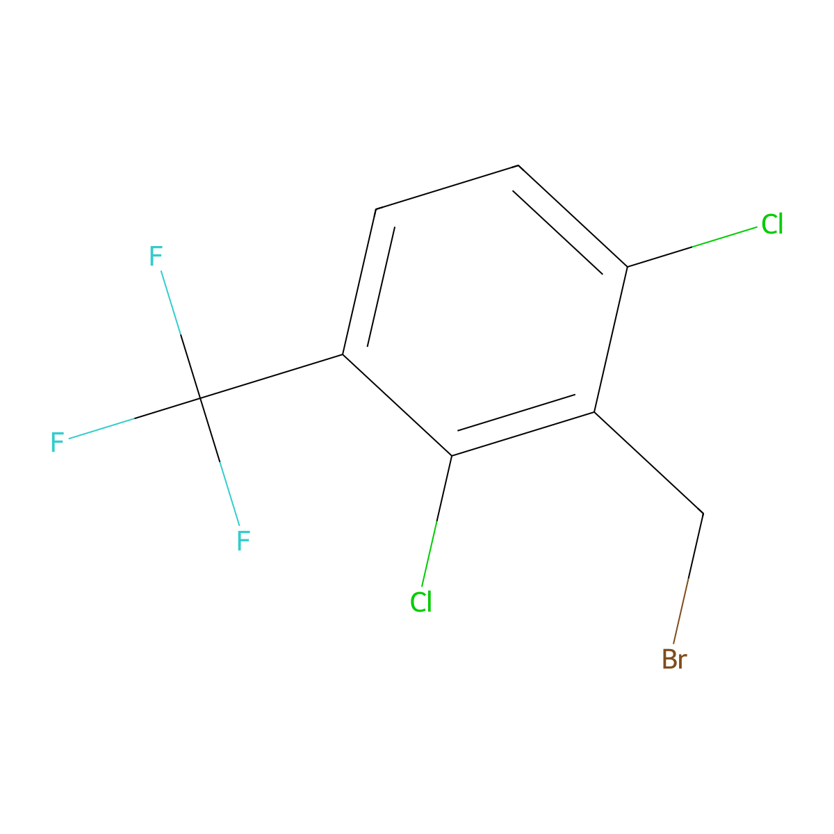 2-(Bromomethyl)-1,3-dichloro-4-(trifluoromethyl)benzene molecular structure, CAS 1092461-07-8