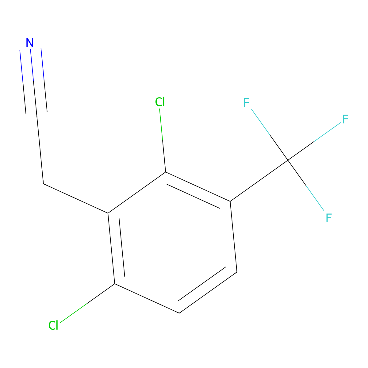 2,6-Dichloro-3-(trifluoromethyl)phenylacetonitrile molecular structure, CAS 1092461-09-0