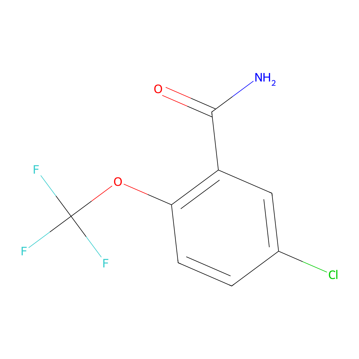 5-Chloro-2-(trifluoromethoxy)benzamide molecular structure, CAS 1092461-18-1