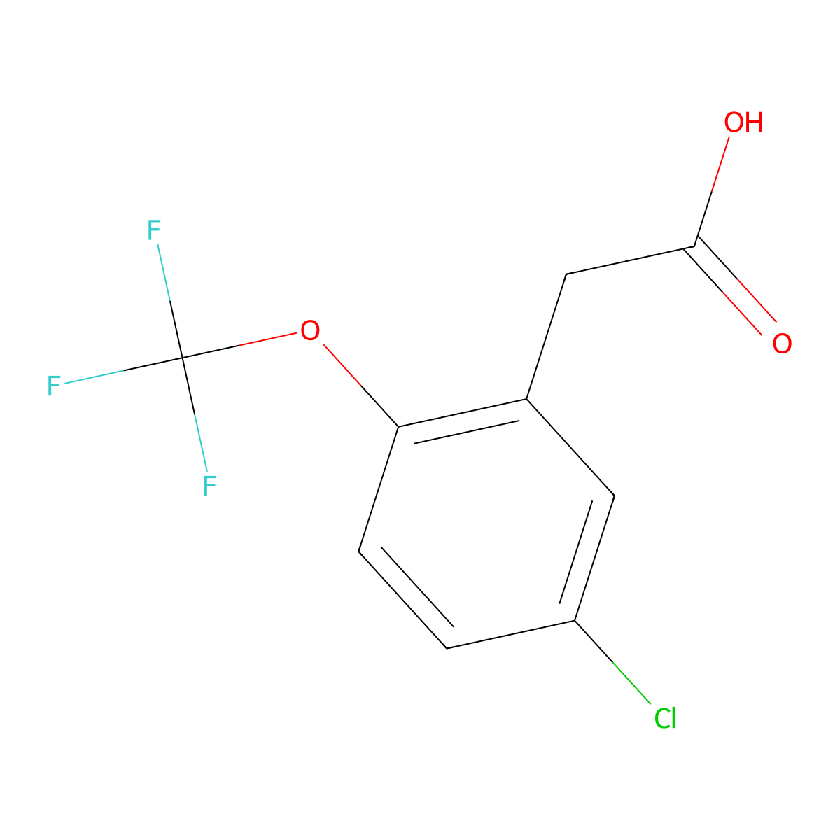 5-Chloro-2-(trifluoromethoxy)phenylacetic acid molecular structure, CAS 1092461-21-6