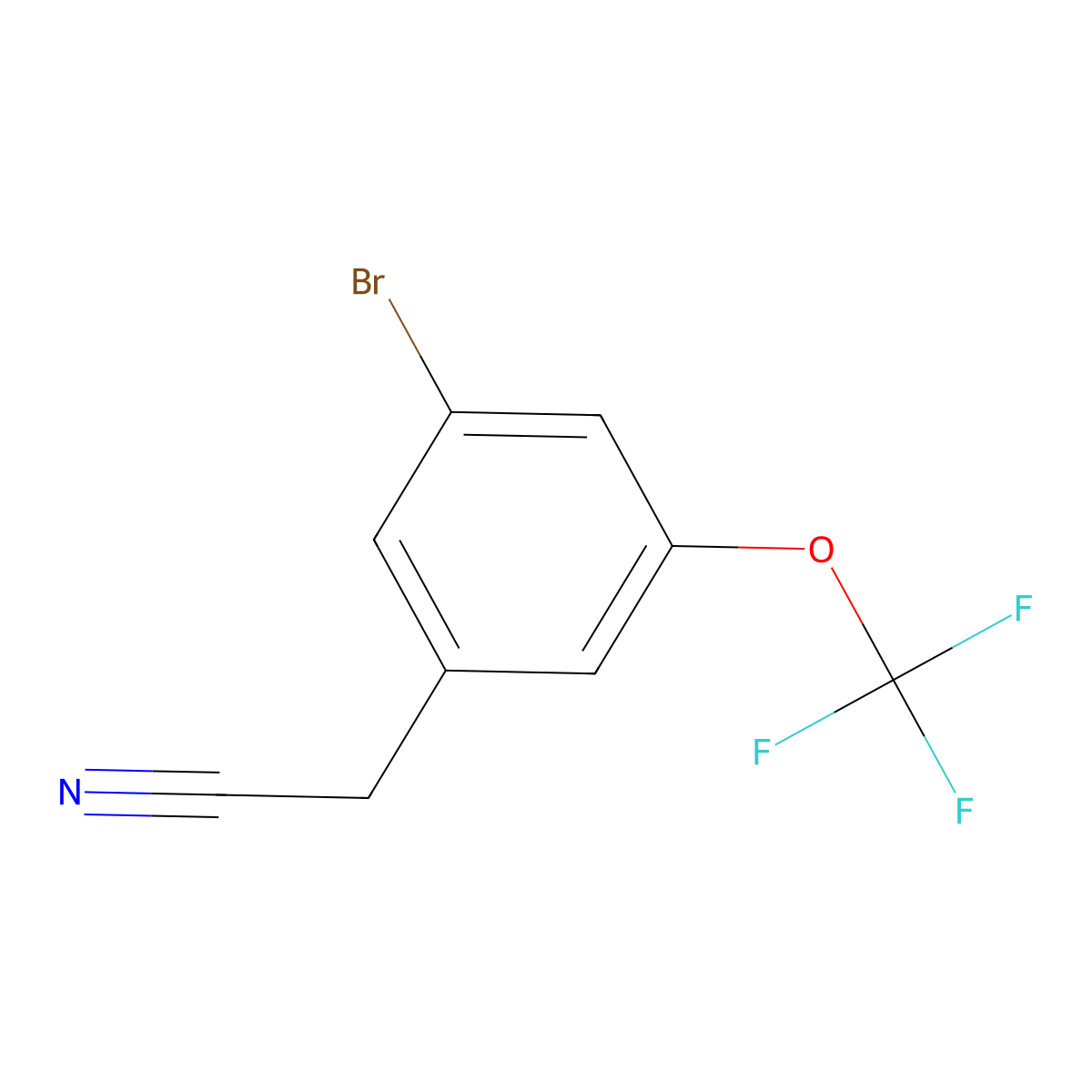 3-Bromo-5-(trifluoromethoxy)phenylacetonitrile molecular structure, CAS 1092461-34-1
