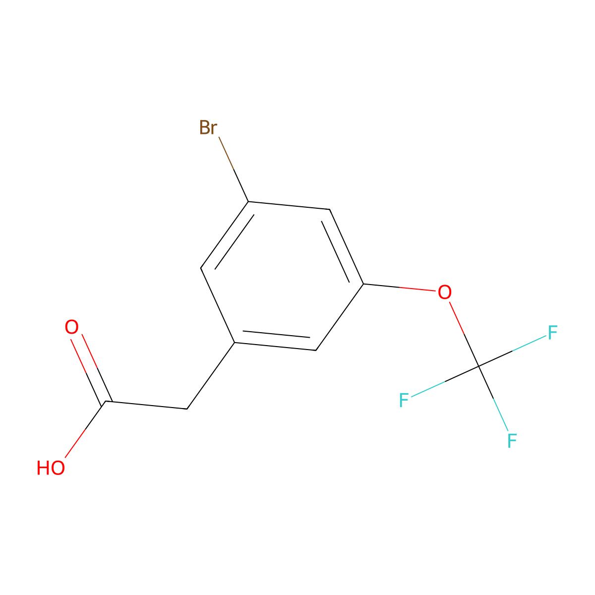3-Bromo-5-(trifluoromethoxy)phenylacetic acid molecular structure, CAS 1092461-35-2