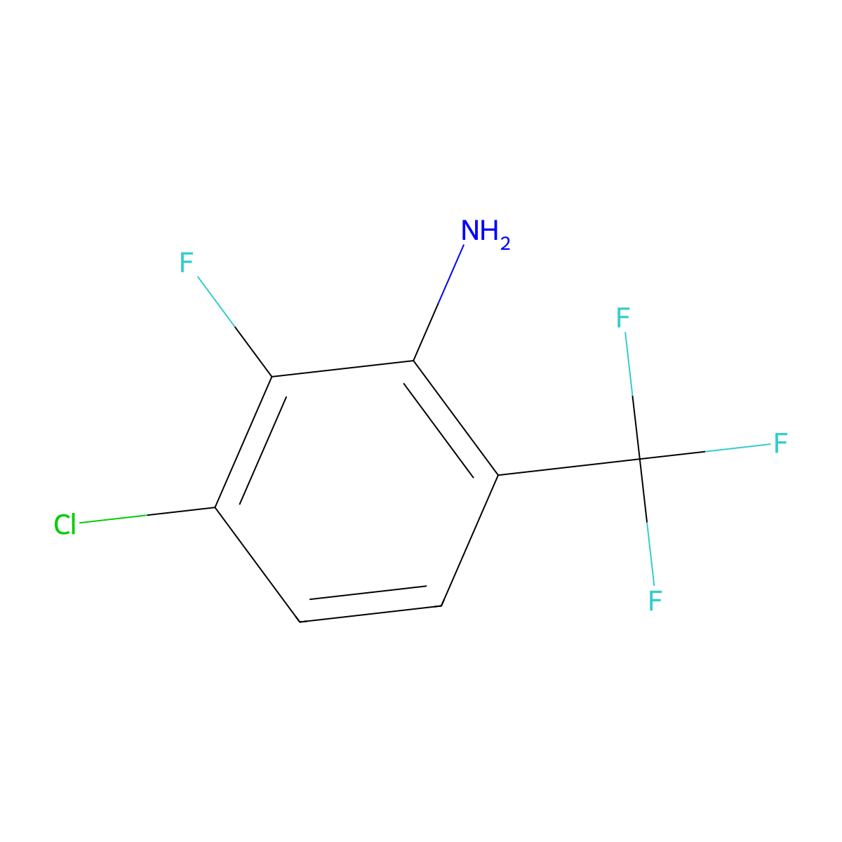 3-Chloro-2-fluoro-6-(trifluoromethyl)aniline molecular structure, CAS 1092461-38-5