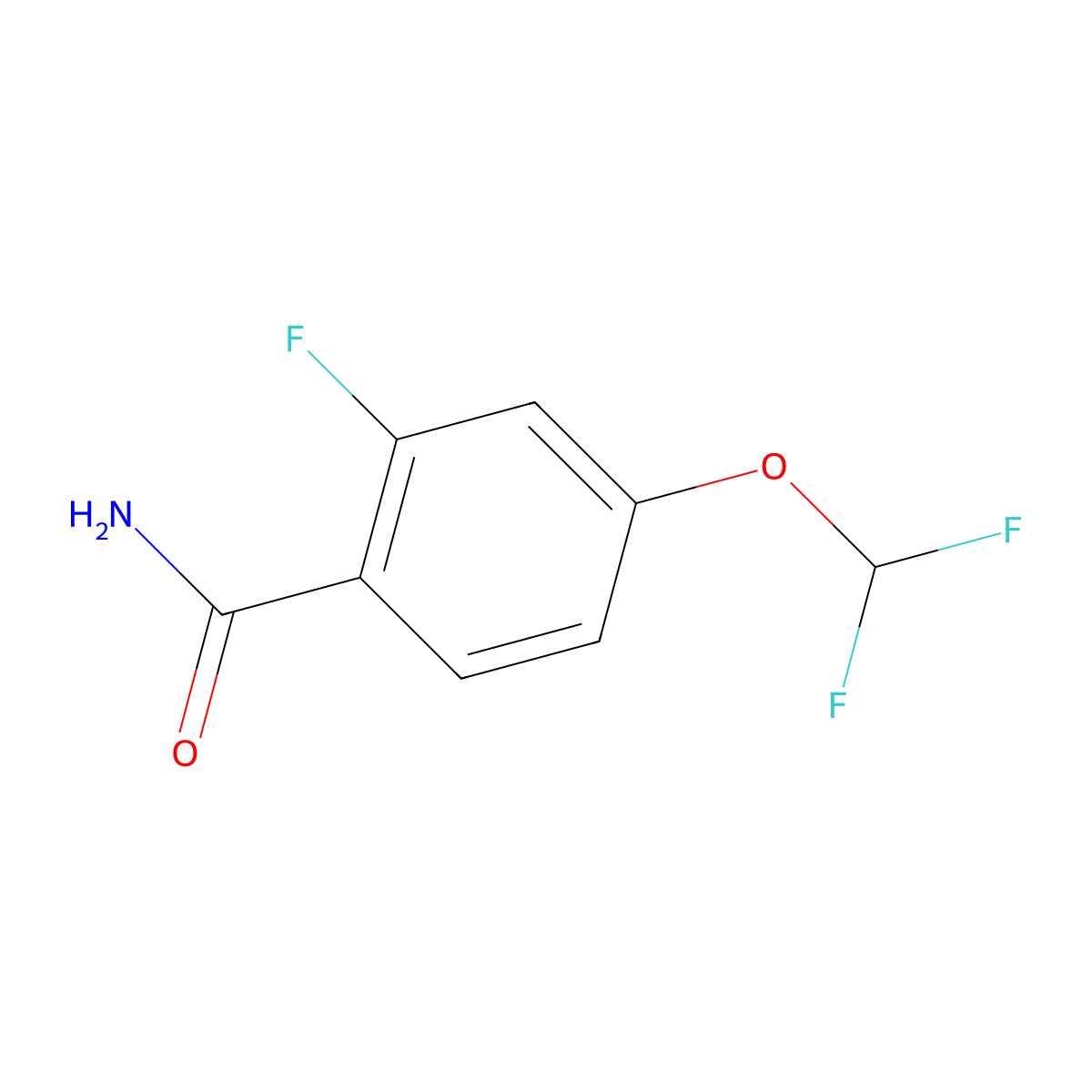 4-(Difluoromethoxy)-2-fluorobenzamide molecular structure, CAS 1092461-40-9