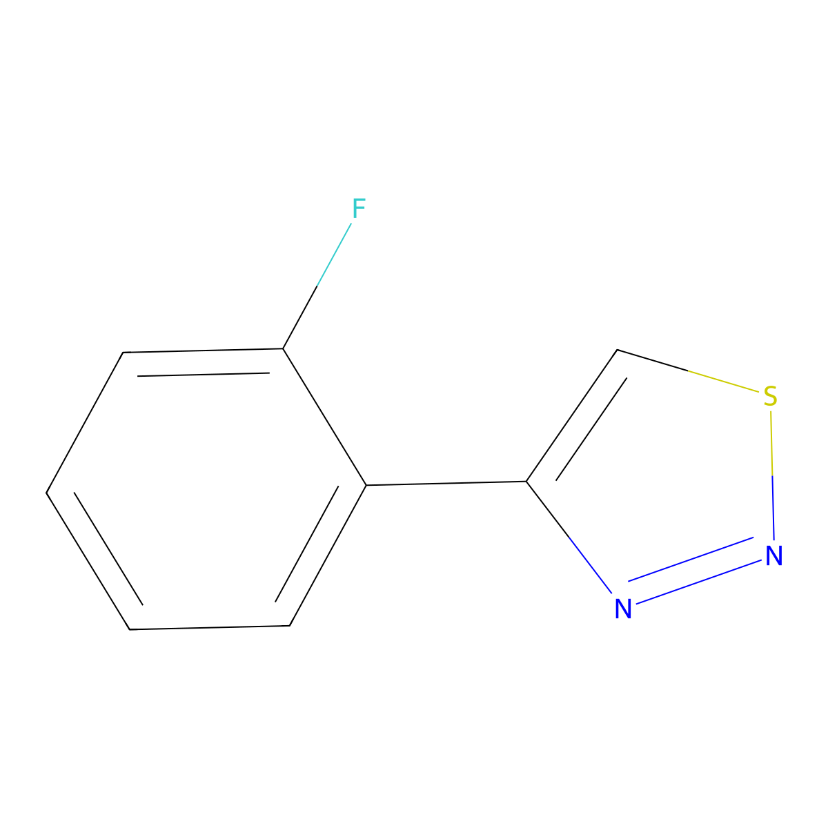 4-(2-Fluorophenyl)-1,2,3-thiadiazole molecular structure, CAS 1092475-31-4