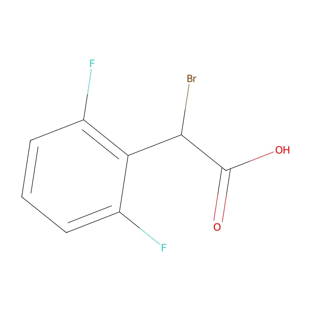 2-Bromo-2-(2,6-difluorophenyl)acetic acid molecular structure, CAS 1092477-51-4