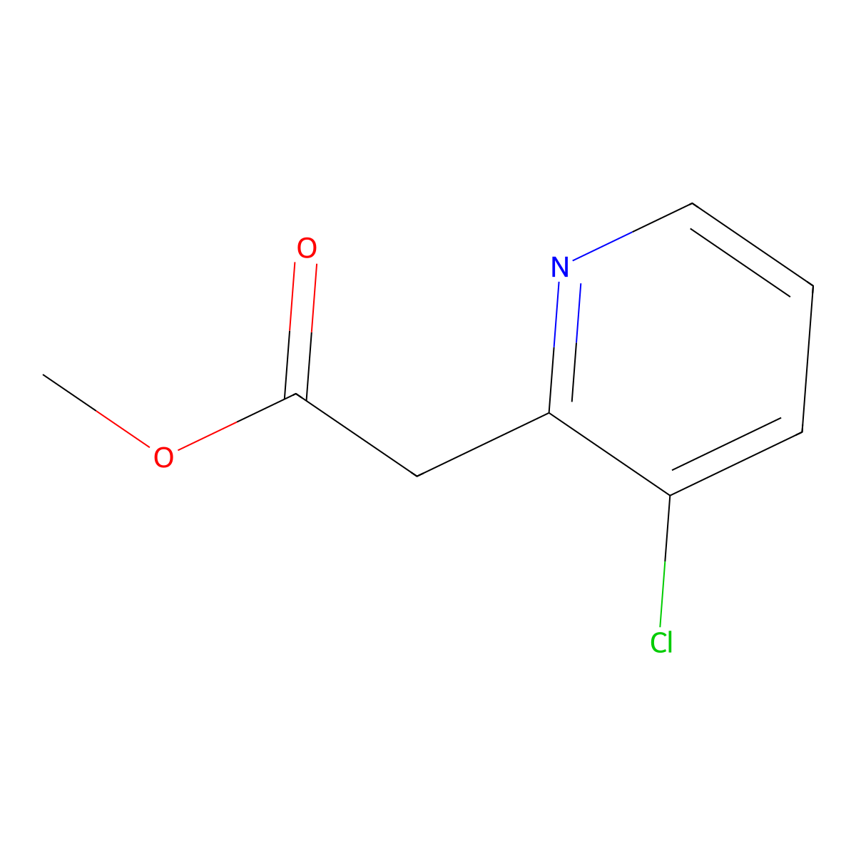 Methyl 2-(3-chloropyridin-2-yl)acetate molecular structure, CAS 1092477-86-5