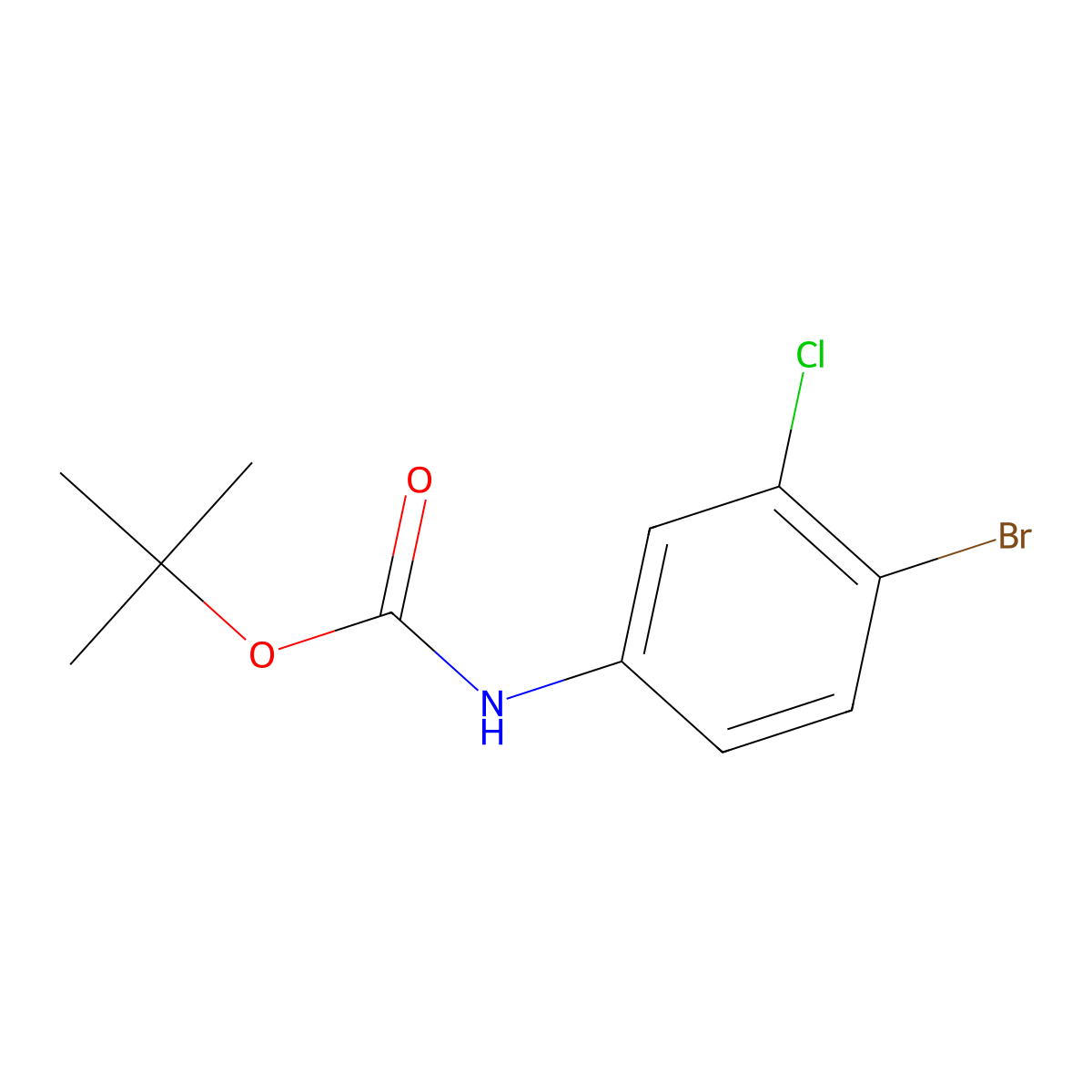 tert-butyl N-(4-bromo-3-chlorophenyl)carbamate molecular structure, CAS 1092493-67-8