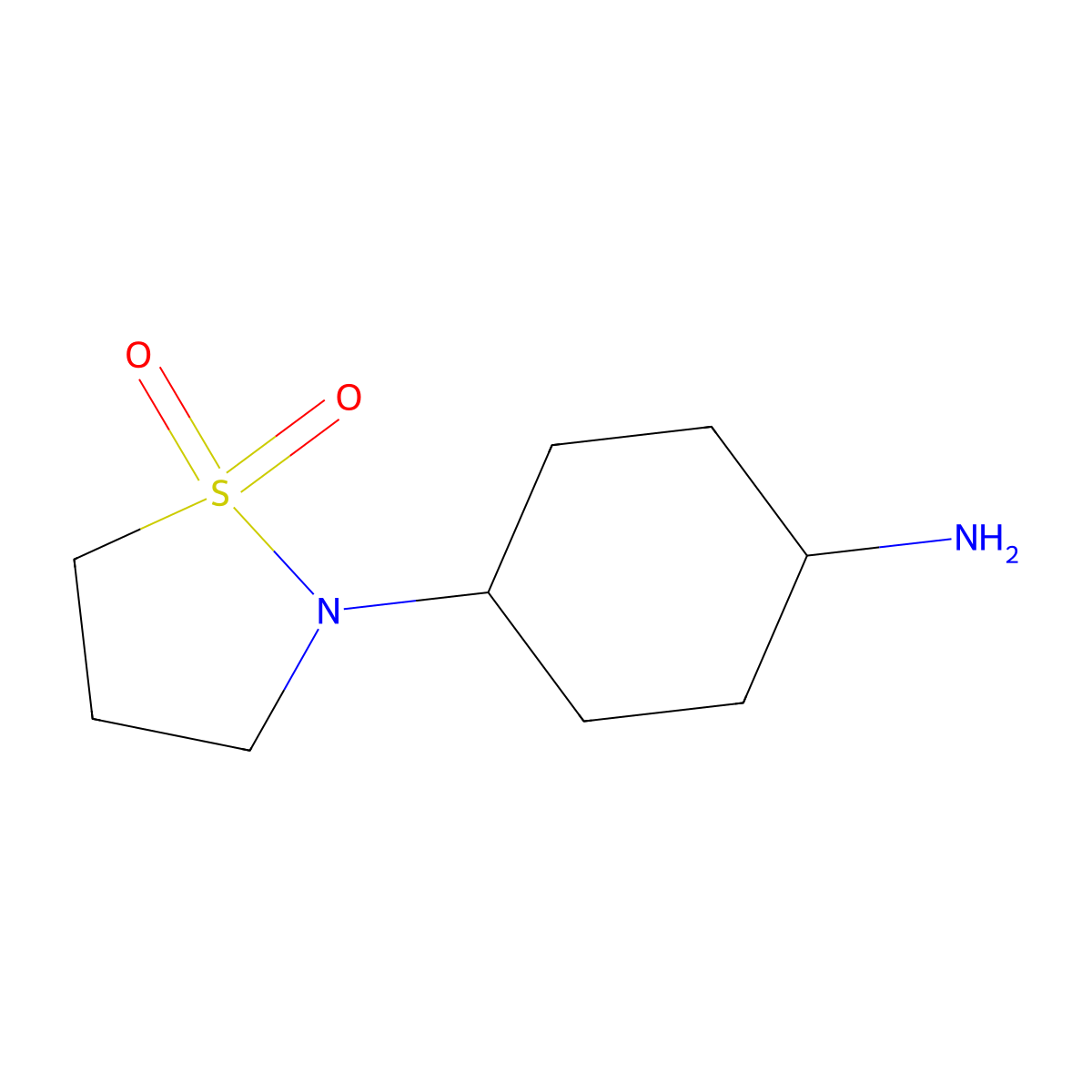 2-(4-Aminocyclohexyl)-1lambda6,2-thiazolidine-1,1-dione molecular structure, CAS 1092493-87-2