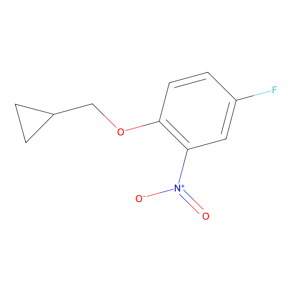 1-(Cyclopropylmethoxy)-4-fluoro-2-nitrobenzene molecular structure, CAS 1092496-28-0
