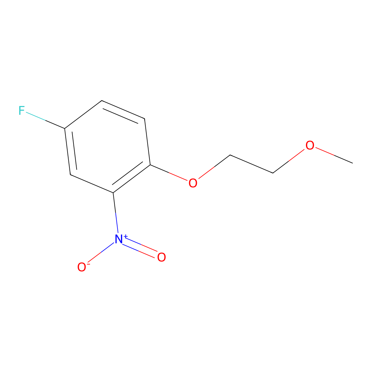 4-Fluoro-1-(2-methoxyethoxy)-2-nitrobenzene molecular structure, CAS 1092496-30-4