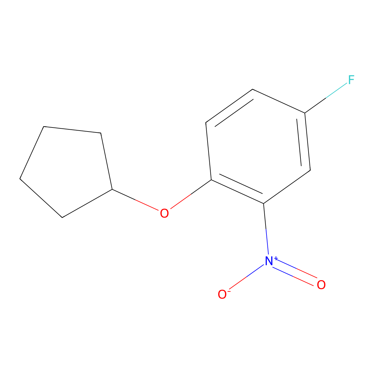 1-(Cyclopentyloxy)-4-fluoro-2-nitrobenzene molecular structure, CAS 1092496-31-5
