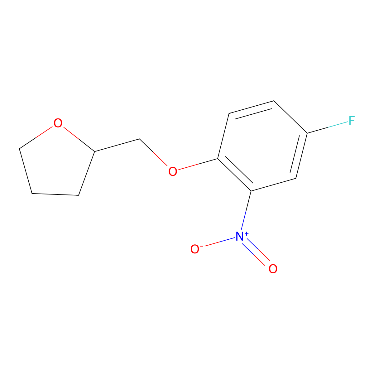 2-[(4-Fluoro-2-nitrophenoxy)methyl]tetrahydrofuran molecular structure, CAS 1092496-33-7