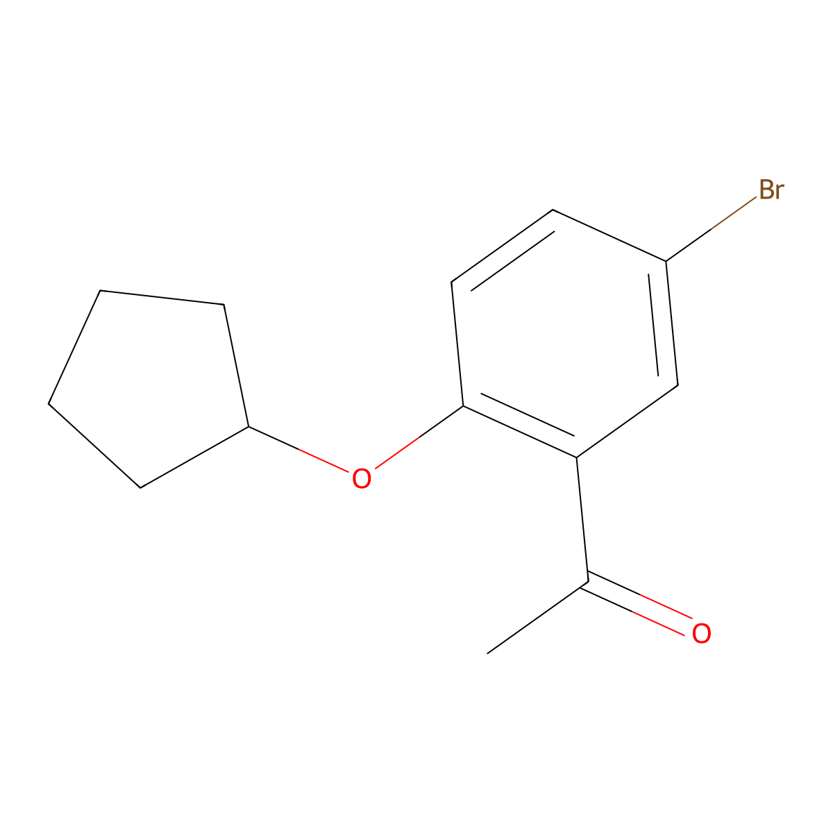 1-[5-Bromo-2-(cyclopentyloxy)phenyl]ethan-1-one molecular structure, CAS 1092496-74-6