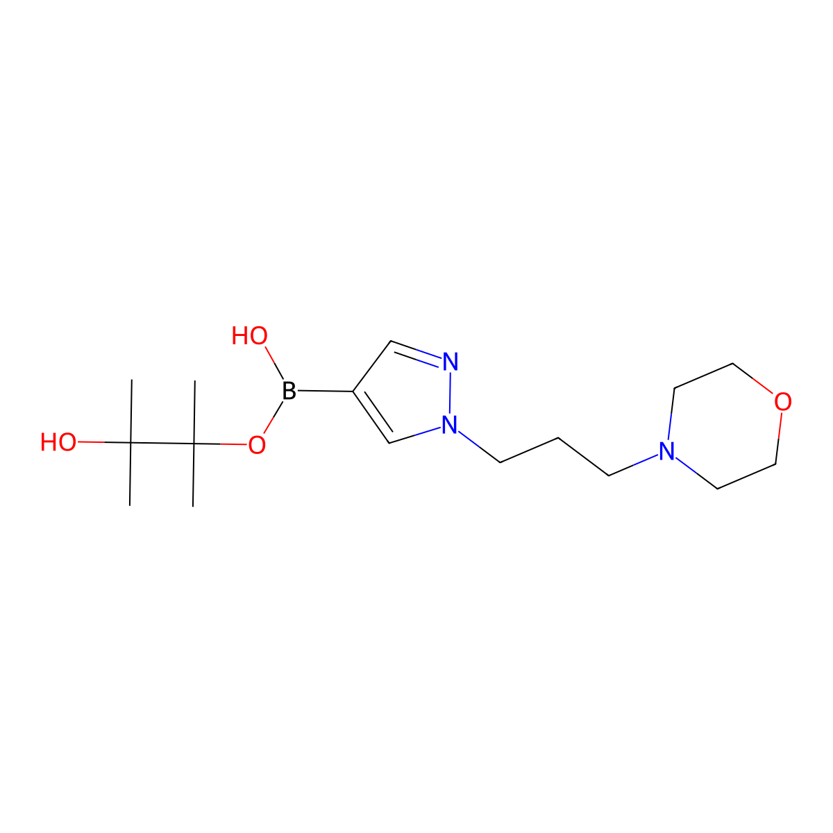 1-(3-morpholinopropyl)-1H-pyrazole-4-boronic acid pinacol ester molecular structure, CAS 1092500-87-2
