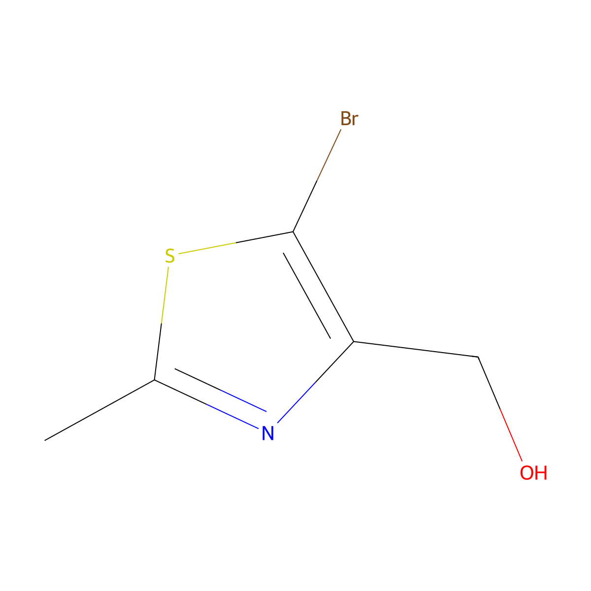 (5-Bromo-2-methyl-1,3-thiazol-4-yl)methanol molecular structure, CAS 1092506-38-1