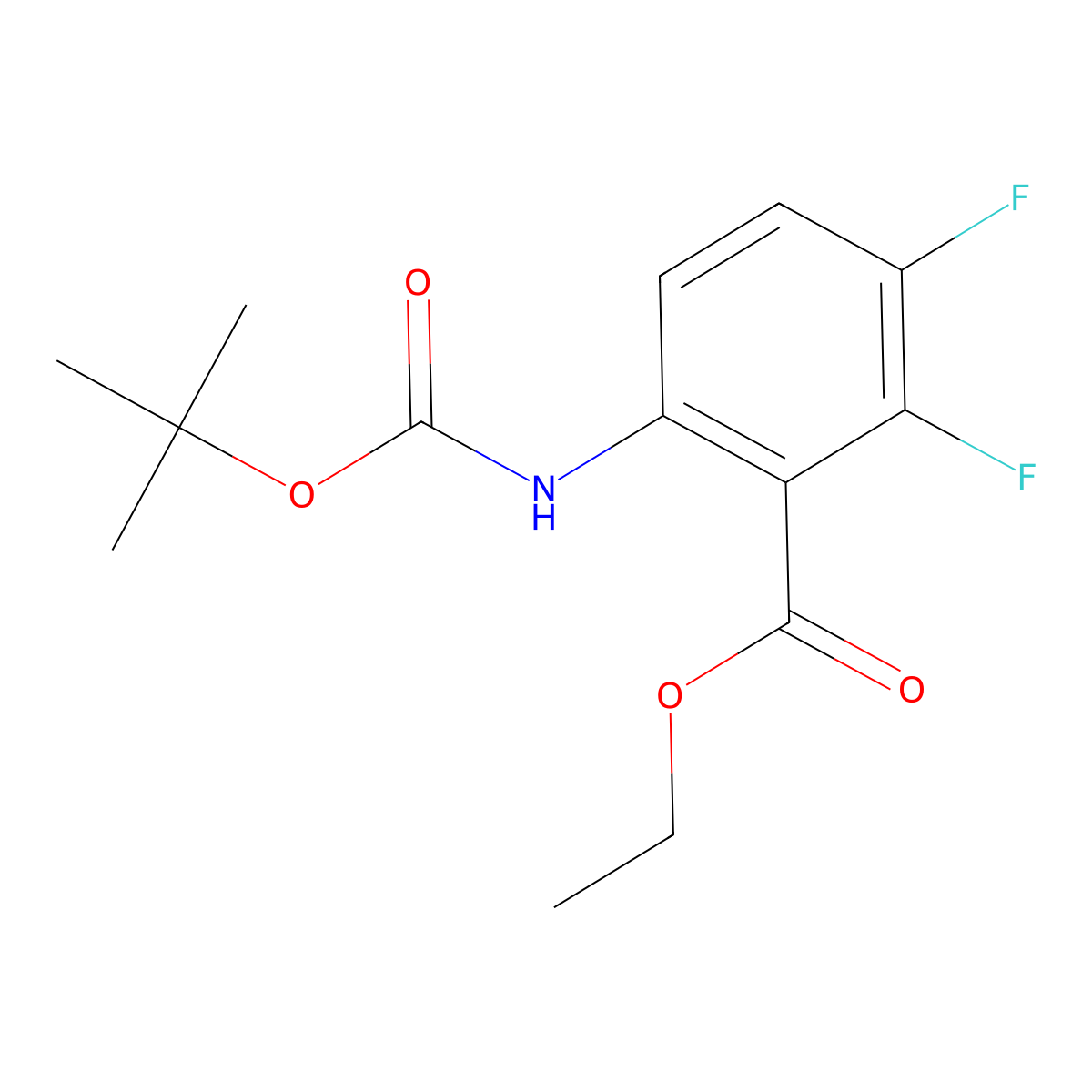 Ethyl 6-((tert-butoxycarbonyl)amino)-2,3-difluorobenzoate molecular structure, CAS 1092513-08-0