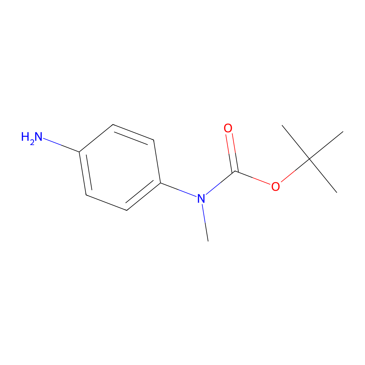 tert-butyl N-(4-aminophenyl)-N-methylcarbamate molecular structure, CAS 1092522-02-5