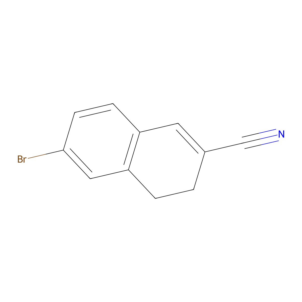 6-Bromo-3,4-dihydronaphthalene-2-carbonitrile molecular structure, CAS 1092523-00-6
