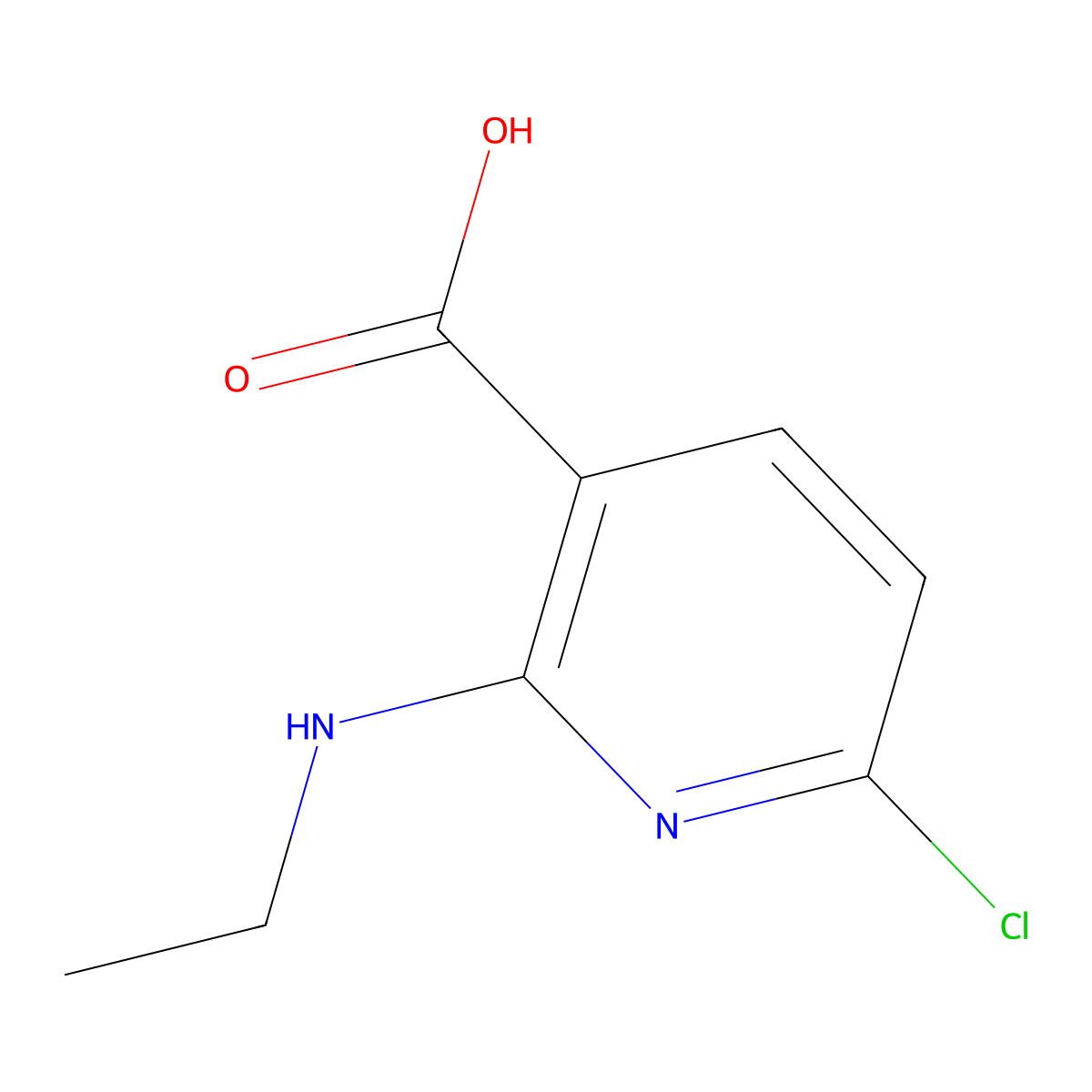 6-Chloro-2-(ethylamino)nicotinic acid molecular structure, CAS 1092523-21-1
