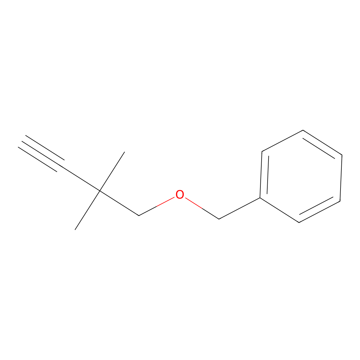 (((2,2-Dimethylbut-3-yn-1-yl)oxy)methyl)benzene molecular structure, CAS 1092536-54-3
