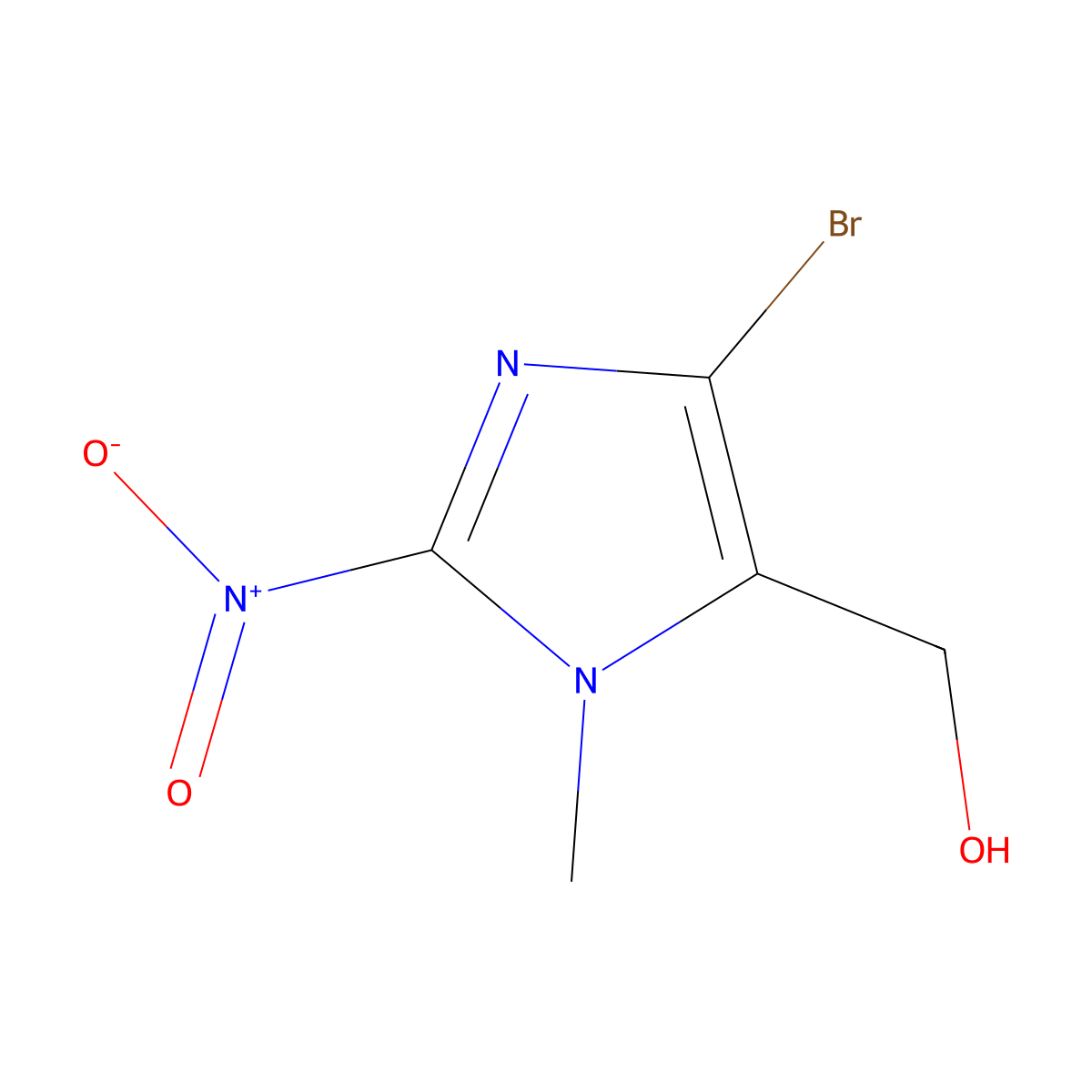 (4-Bromo-1-methyl-2-nitro-1H-imidazol-5-yl)methanol molecular structure, CAS 1092554-28-3
