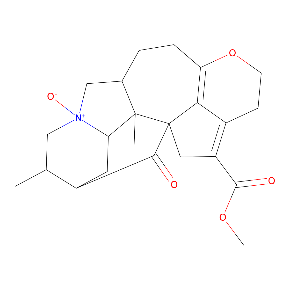 Methyl 2,6-dimethyl-8-oxido-21-oxo-14-oxa-8-azoniahexacyclo[11.6.1.11,5.02,10.03,8.017,20]henicosa-13(20),17-diene-18-carboxylate molecular structure, CAS 1092555-03-7