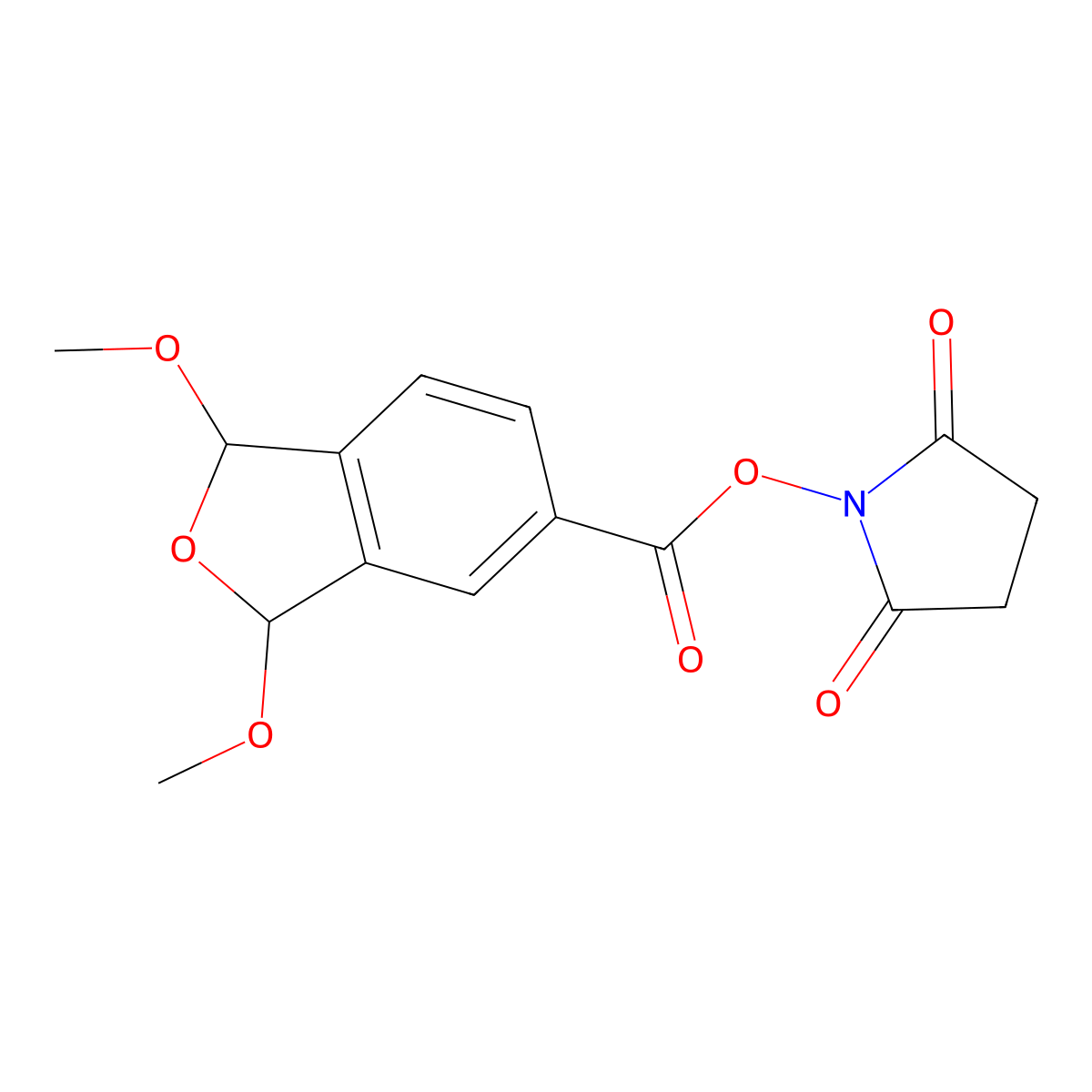 2,5-Dioxopyrrolidin-1-YL 1,3-dimethoxy-1,3-dihydroisobenzofuran-5-carboxylate molecular structure, CAS 1092559-67-5