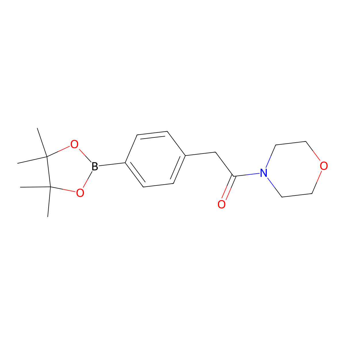 1-Morpholino-2-(4-(4,4,5,5-tetramethyl-1,3,2-dioxaborolan-2-yl)phenyl)ethanone molecular structure, CAS 1092563-23-9
