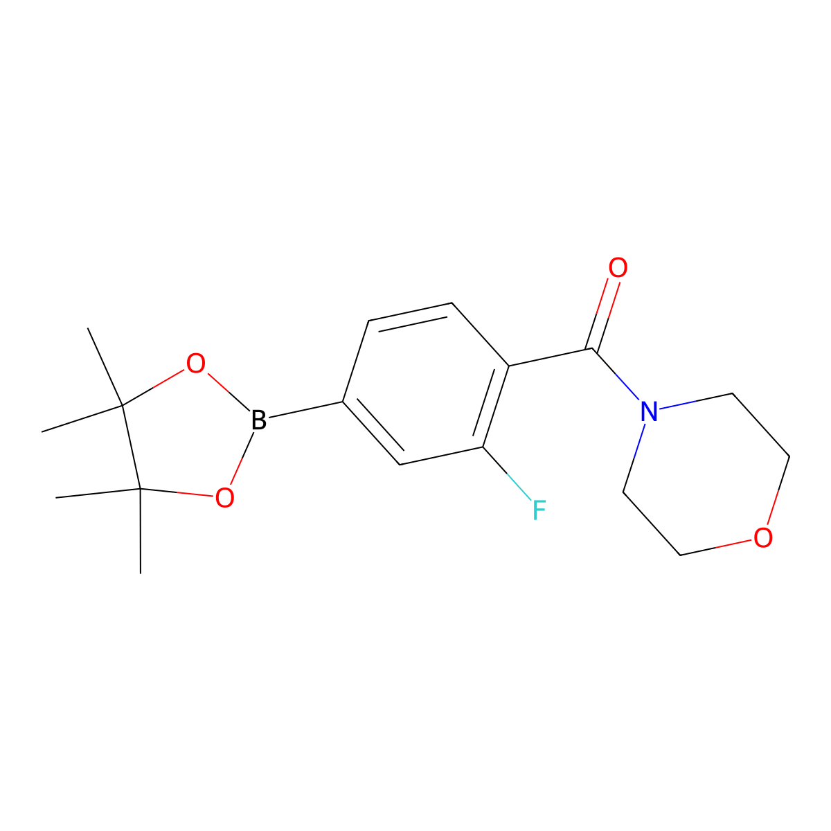 4-{[2-Fluoro-4-(tetramethyl-1,3,2-dioxaborolan-2-yl)phenyl]carbonyl}morpholine molecular structure, CAS 1092563-24-0