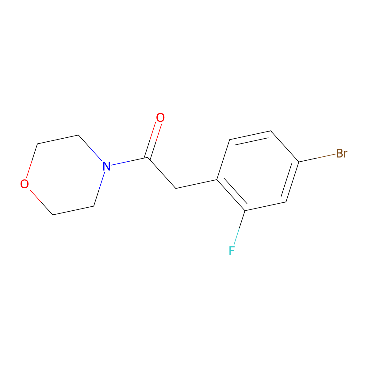 2-(4-Bromo-2-fluoro-phenyl)-1-morpholin-4-yl-ethanone molecular structure, CAS 1092563-30-8
