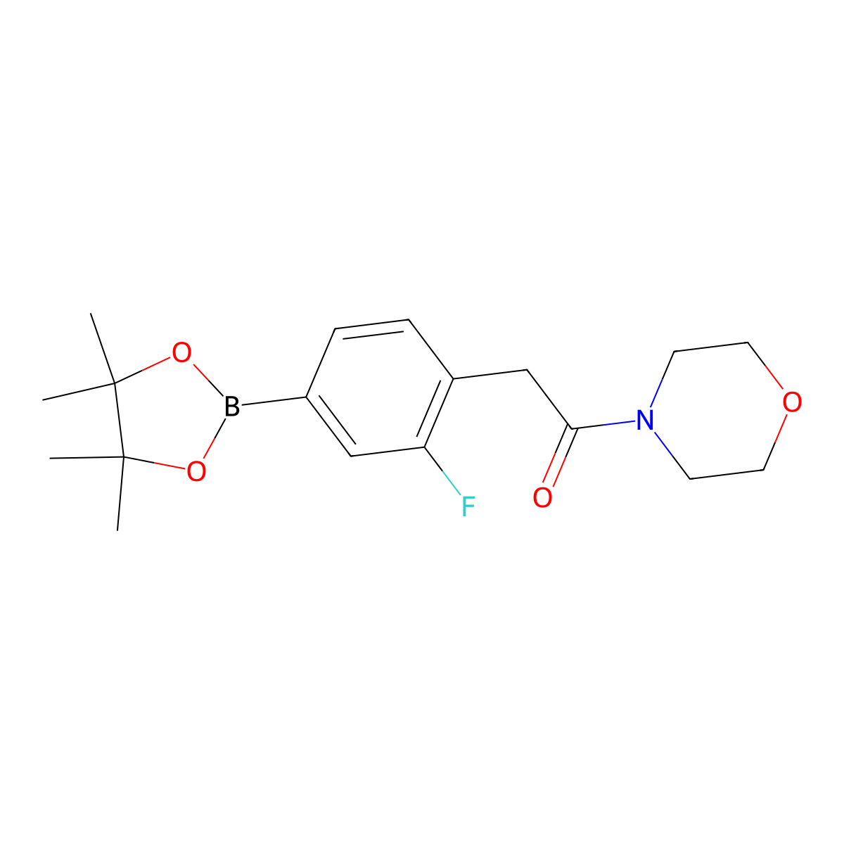 2-[2-Fluoro-4-(4,4,5,5-tetramethyl-[1,3,2]dioxaborolan-2-yl)-phenyl]-1-morpholin-4-yl-ethanone molecular structure, CAS 1092563-31-9