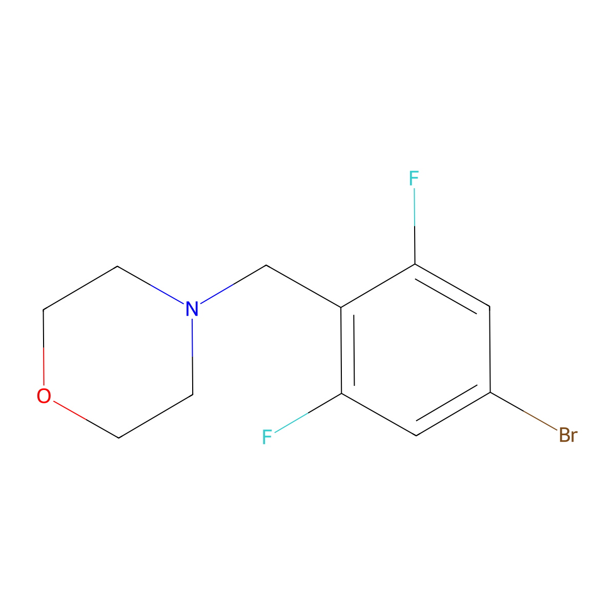 4-(4-Bromo-2,6-difluorobenzyl)morpholine molecular structure, CAS 1092563-36-4