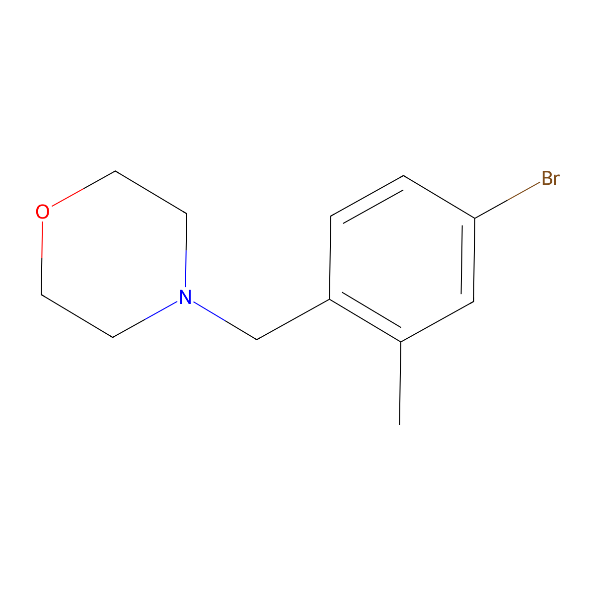 4-[(4-Bromo-2-methylphenyl)methyl]morpholine molecular structure, CAS 1092563-37-5